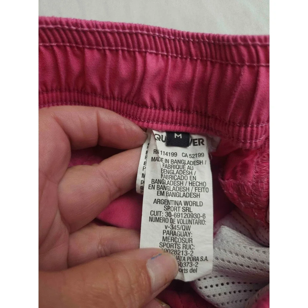Quiksilver Volley Shorts Men M Pink Surf Athleisure Beach Resortwear Swim Trunks